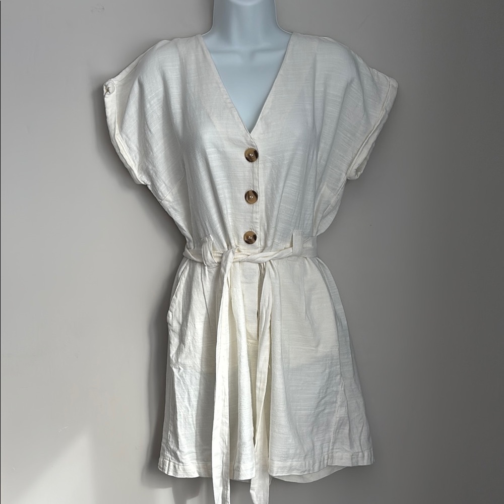 Primark Cream V-Neck Dolman Sleeve Romper 100% Cotton